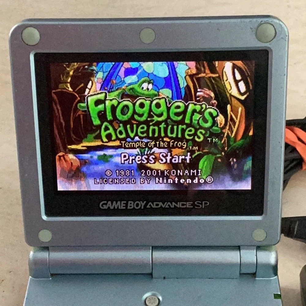 Gameboy Advance SP Console 101 Back Lit AGS-101 Pearl Blue Nintendo GBA Charger